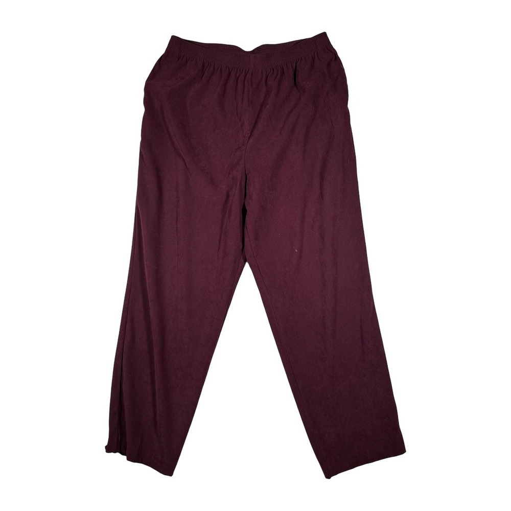 Allison Daley Burgundy Elastic Waist Pull On Pants 18 Polyester Spandex Womens